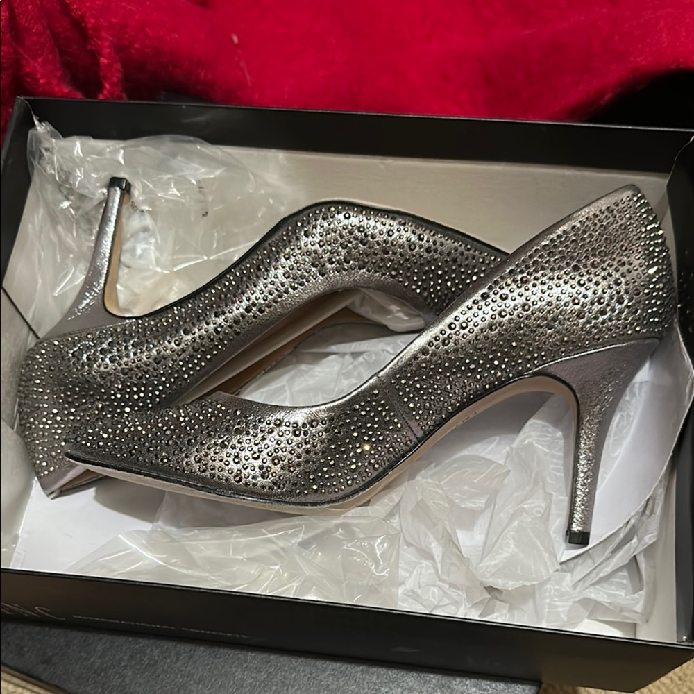 INC - Brand New Elegant Silver Stiletto Heels. Size 7
